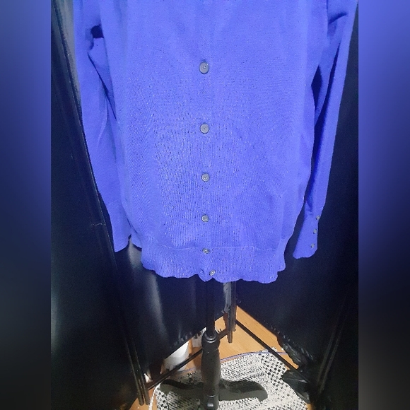 Lane Bryant Royal Blue Button-Down Cardigan Sweater Button Up Size 14/16 Casual - Picture 3 of 8